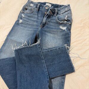 KanCan 25 Frayed Edge Straight Jean